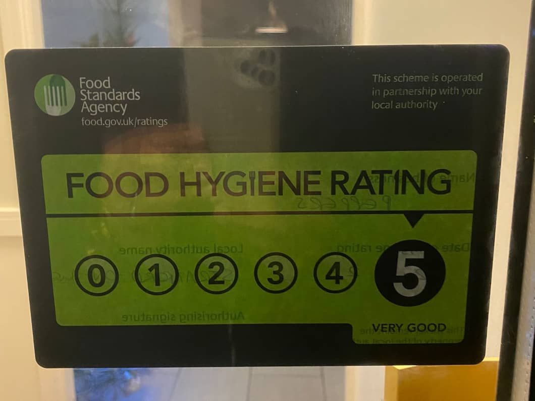 Peppers Restaurant food hygiene rating of 5